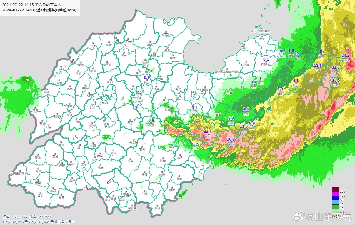 山东地区最新降雨动态